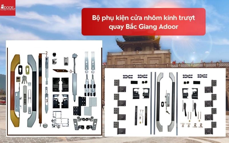 Bộ phụ kiện cửa nhôm kính trượt quay Bắc Giang Adoor 01 Bộ phụ kiện cửa nhôm kính trượt quay Bắc Giang Adoor 01
