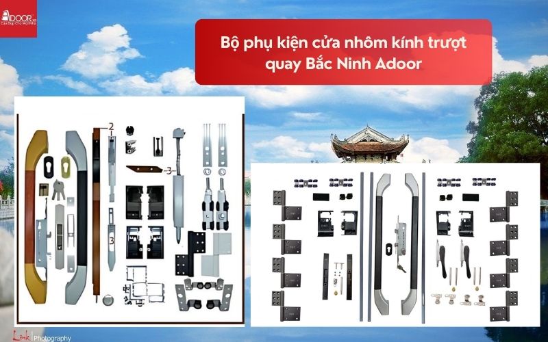 Bộ phụ kiện cửa nhôm kính trượt quay Bắc Ninh Adoor 01