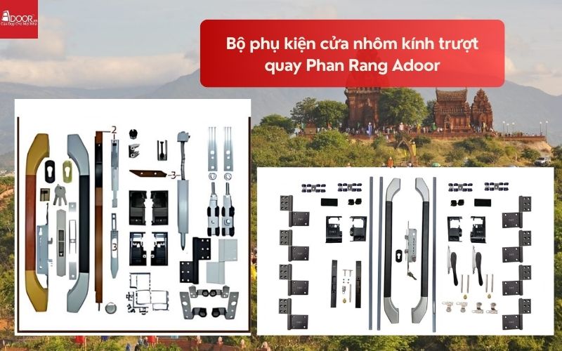 Bộ phụ kiện cửa nhôm kính trượt quay Phan Rang Adoor 01