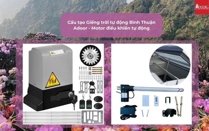 Cấu tạo Giếng trời tự động Bình Thuận Adoor - Motor điều khiển tự động