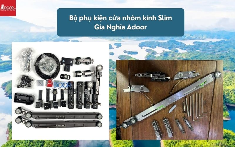 Bộ phụ kiện cửa nhôm kính Slim Gia Nghĩa Adoor 02 Bộ phụ kiện cửa nhôm kính Slim Gia Nghĩa Adoor 02
