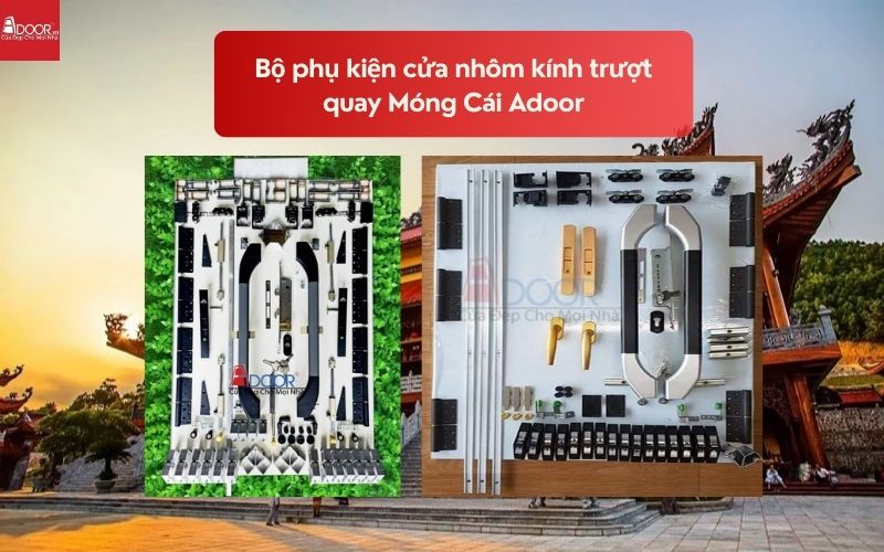 Bộ phụ kiện cửa nhôm kính trượt quay Móng Cái Adoor 02