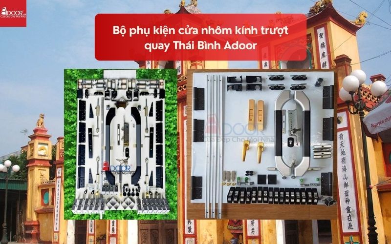 Bộ phụ kiện cửa nhôm kính trượt quay Thái Bình Adoor 02