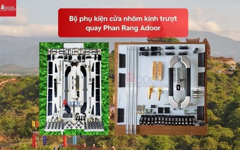Bộ phụ kiện cửa nhôm kính trượt quay Phan Rang Adoor 02