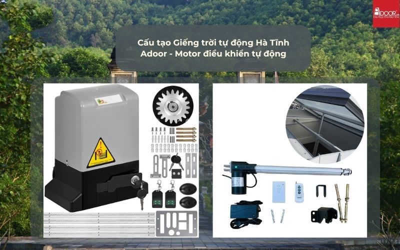 Cấu tạo Giếng trời tự động Hà Tĩnh Adoor - Motor điều khiển tự động Cấu tạo Giếng trời tự động Hà Tĩnh Adoor - Motor điều khiển tự động