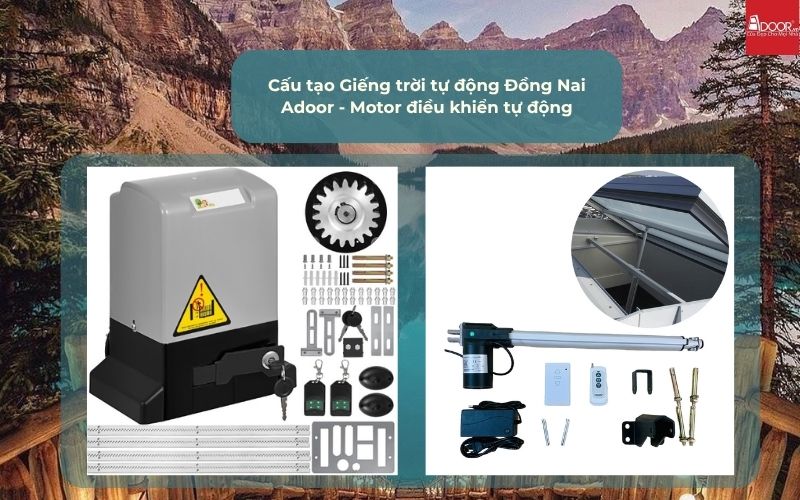 Cấu tạo Giếng trời tự động Đồng Nai Adoor - Motor điều khiển tự động