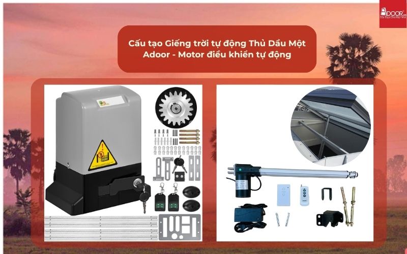 Cấu tạo Giếng trời tự động Thủ Dầu Một Adoor - Motor điều khiển tự động