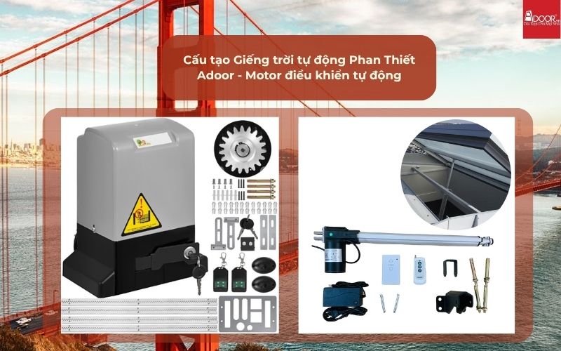 Cấu tạo Giếng trời tự động Phan Thiết Adoor - Motor điều khiển tự động