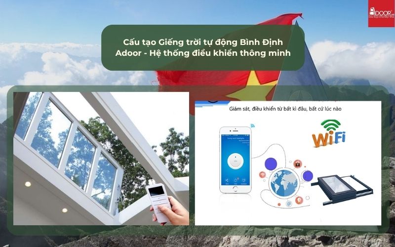 Cấu tạo Giếng trời tự động Bình Định Adoor - Hệ thống điều khiển thông minh