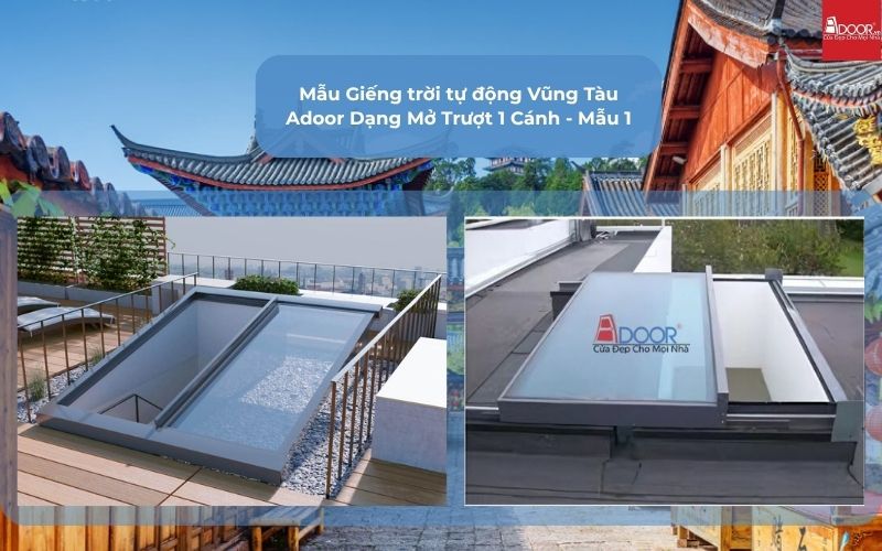 Mẫu Giếng trời tự động Vũng Tàu Adoor Dạng Mở Trượt 1 Cánh - Mẫu 1 Mẫu Giếng trời tự động Vũng Tàu Adoor Dạng Mở Trượt 1 Cánh - Mẫu 1