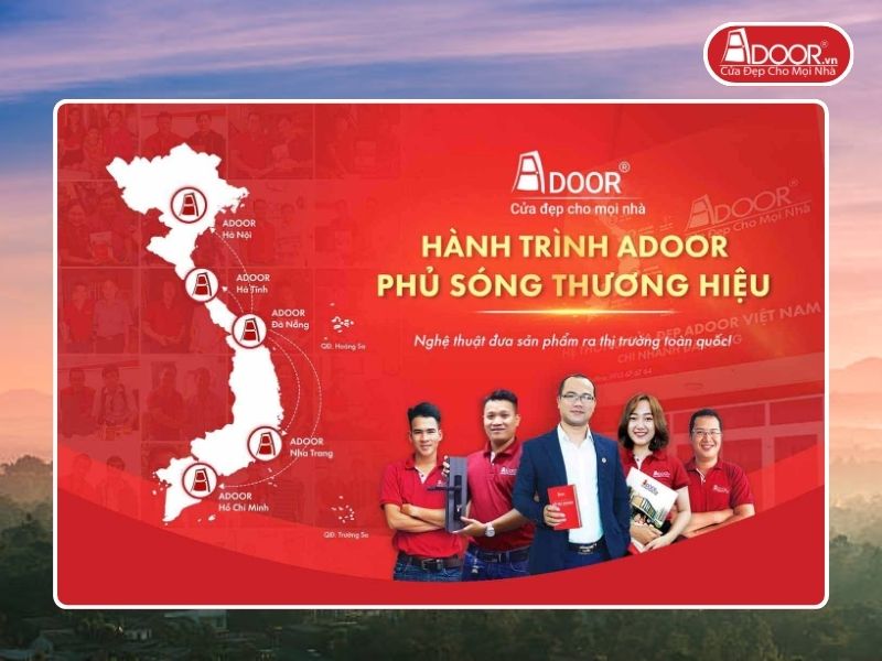 Chi nhánh Adoor phủ rộng toàn quốc phục vụ khách hàng Cửa Kính Tự Động tại Bảo Lộc