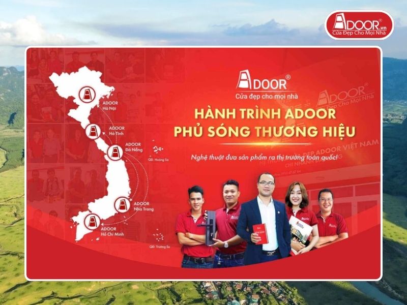 Chi nhánh Adoor phủ rộng toàn quốc phục vụ khách hàng Cửa Nhôm Kính Thủy Lực tại Lạng Sơn