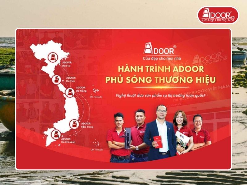 Chi nhánh Adoor phủ rộng toàn quốc phục vụ khách hàng Cửa Nhôm Kính Thủy Lực tại Ninh Thuận