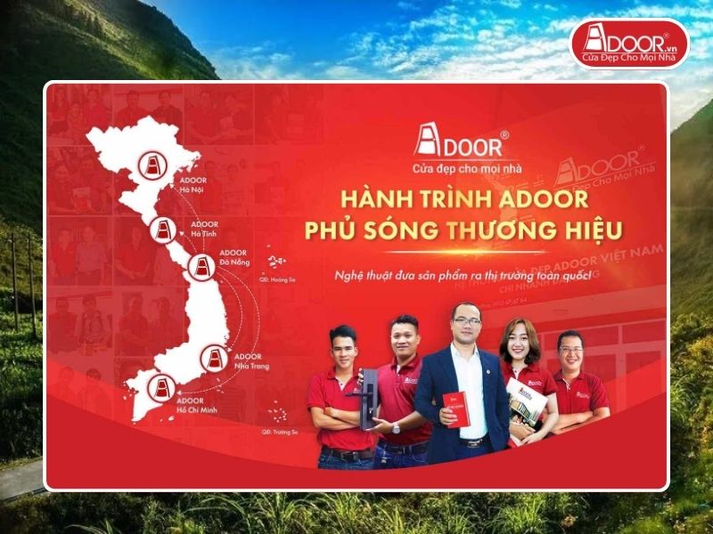 Chi nhánh Adoor phủ rộng toàn quốc phục vụ khách hàng Cửa Nhôm Kính Thủy Lực tại Tuyên Quang