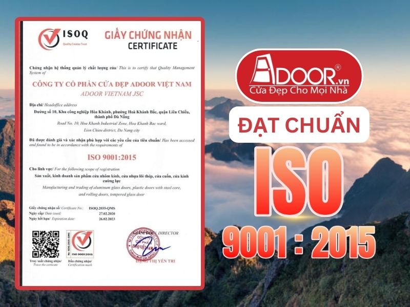 Chứng nhận ISO minh chứng Cửa Nhôm Maxpro Adoor uy tín phục vụ Lào Cai