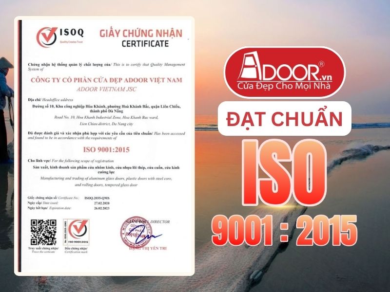 Chứng nhận ISO minh chứng chất lượng Cửa Cổng Tự Động Adoor phục vụ Đà Nẵng