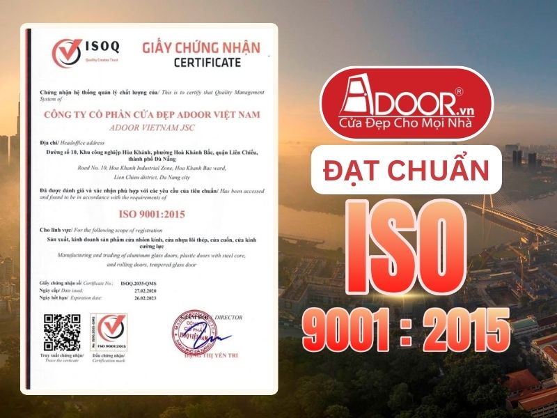 Chứng nhận ISO minh chứng chất lượng Cửa Cổng Tự Động Adoor phục vụ Hồ Chí Minh