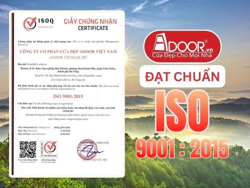 Chứng nhận ISO minh chứng chất lượng Cửa Cổng Tự Động Adoor phục vụ Lâm Đồng