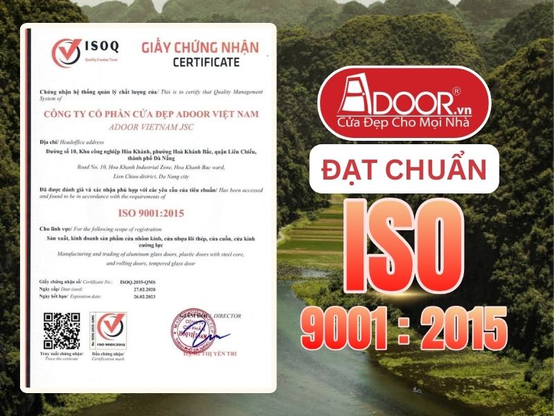 Chứng nhận ISO minh chứng chất lượng Cửa Cổng Tự Động Adoor phục vụ Tam Điệp