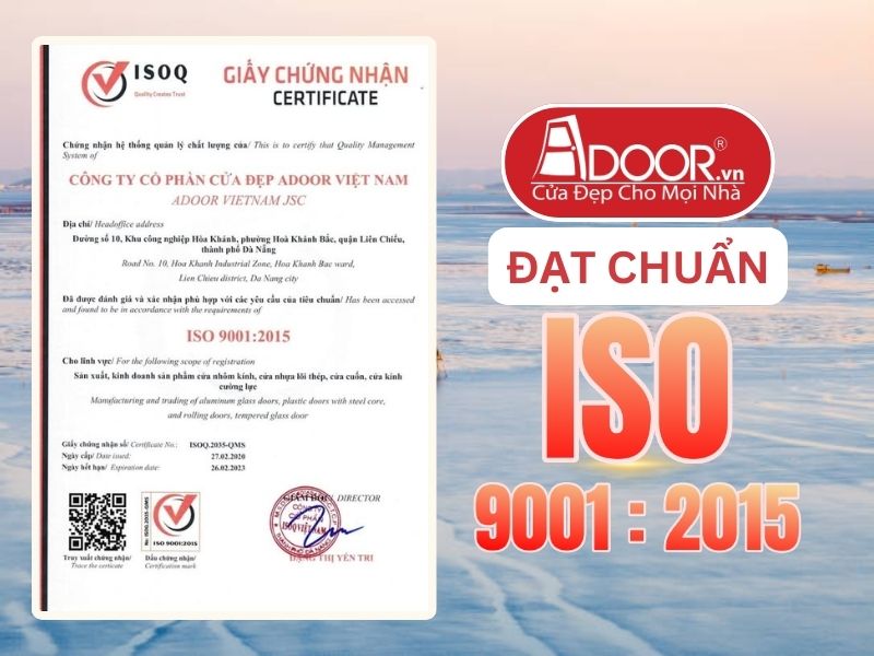 Chứng nhận ISO minh chứng chất lượng Cửa Cổng Tự Động Adoor phục vụ Thái Bình