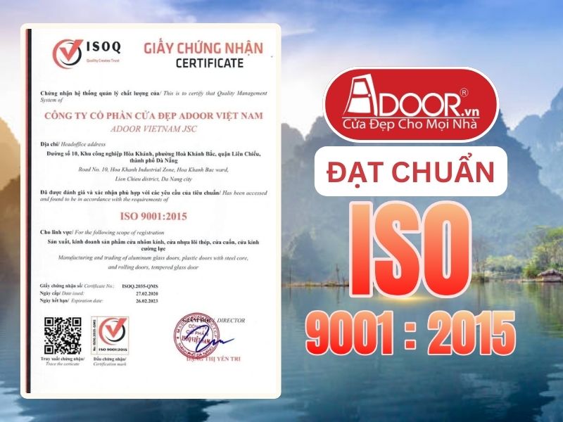 Chứng nhận ISO minh chứng chất lượng Cửa Cổng Tự Động Adoor phục vụ Tuyên Quang