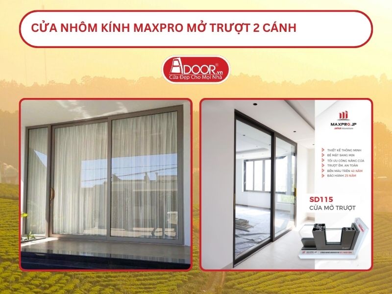 Cửa Nhôm Kính MaxPro Mở Trượt 2 Cánh Adoor Tại Đà Lạt