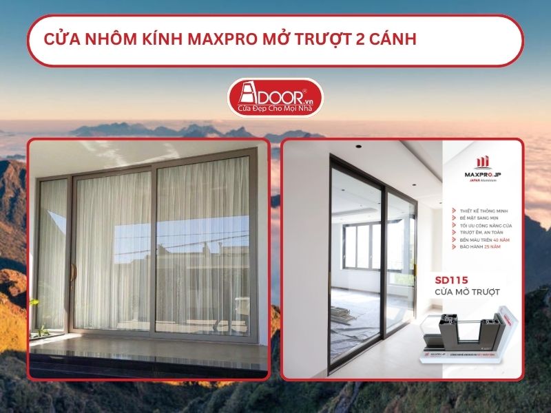 Cửa Nhôm Kính MaxPro Mở Trượt 2 Cánh Adoor Tại Lào Cai