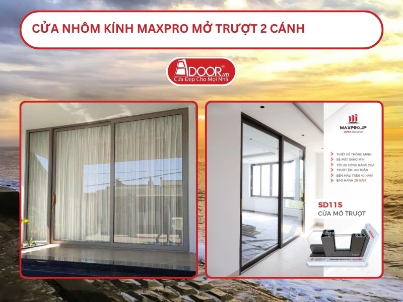 Cửa Nhôm Kính MaxPro Mở Trượt 2 Cánh Adoor Tại Nam Định