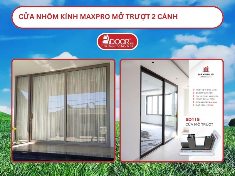 Cửa Nhôm Kính MaxPro Mở Trượt 2 Cánh Adoor Tại Tam Điệp, Ninh Bình