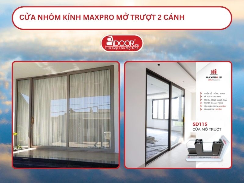 Cửa Nhôm Kính MaxPro Mở Trượt 2 Cánh Adoor Tại Thái Bình