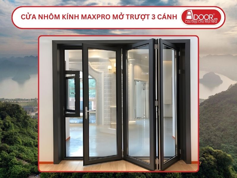 Cửa Nhôm Kính MaxPro Mở Xếp Trượt 3 Cánh Adoor Tại Hoa Lư, Ninh Bình
