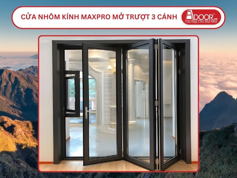 Cửa Nhôm Kính MaxPro Mở Xếp Trượt 3 Cánh Adoor Tại Lào Cai