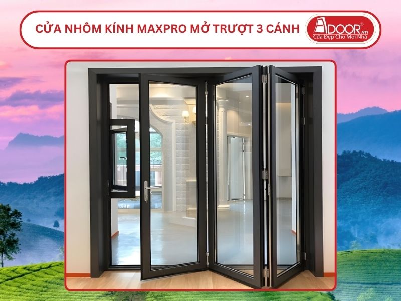 Cửa Nhôm Kính MaxPro Mở Xếp Trượt 3 Cánh Adoor Tại Việt Trì