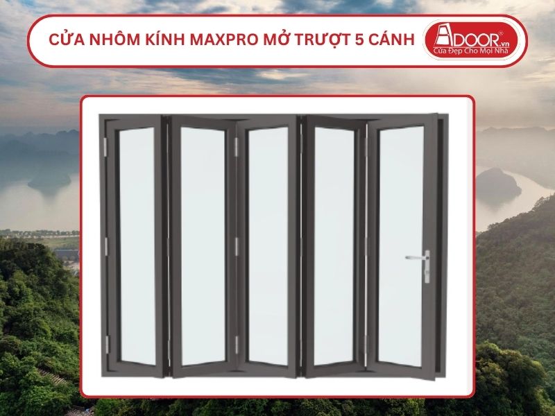 Cửa Nhôm Kính MaxPro Mở Xếp Trượt 5 Cánh Adoor Tại Hoa Lư, Ninh Bình