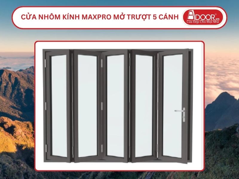 Cửa Nhôm Kính MaxPro Mở Xếp Trượt 5 Cánh Adoor Tại Lào Cai