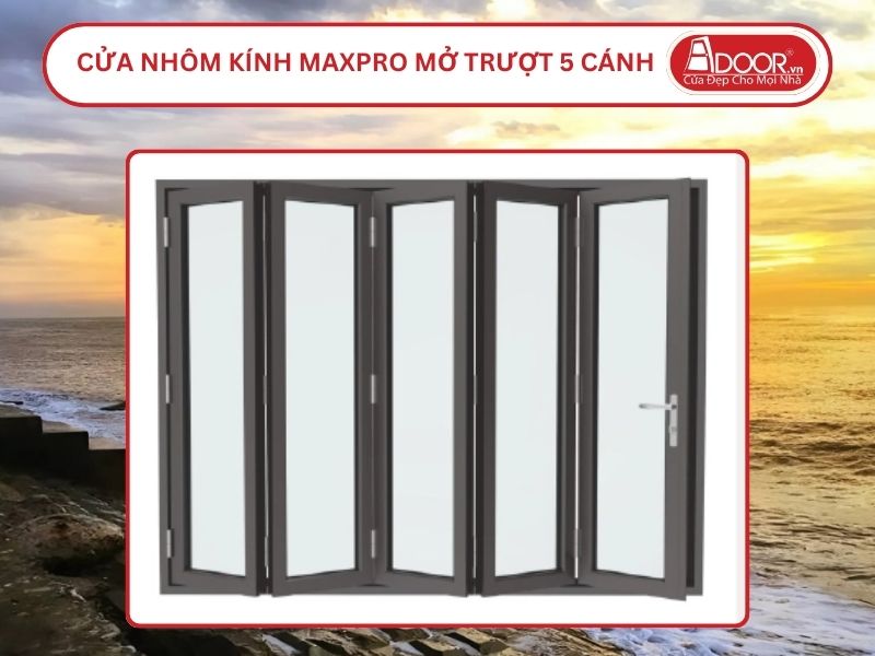 Cửa Nhôm Kính MaxPro Mở Xếp Trượt 5 Cánh Adoor Tại Nam Định
