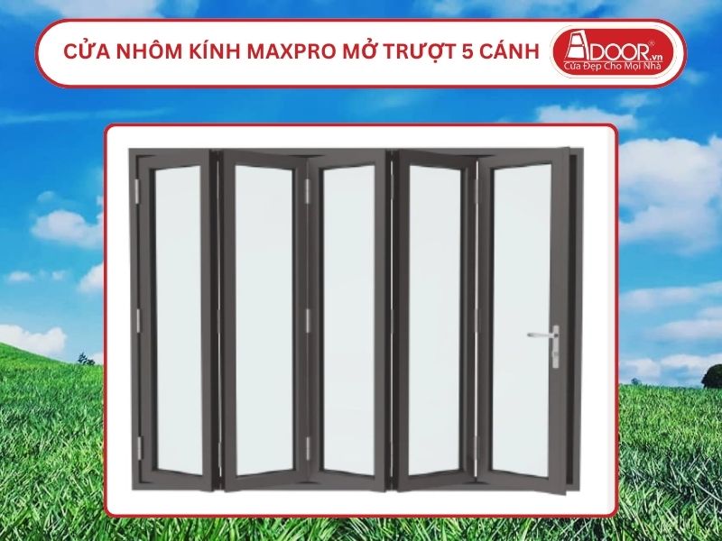 Cửa Nhôm Kính MaxPro Mở Xếp Trượt 5 Cánh Adoor Tại Tam Điệp, Ninh Bình