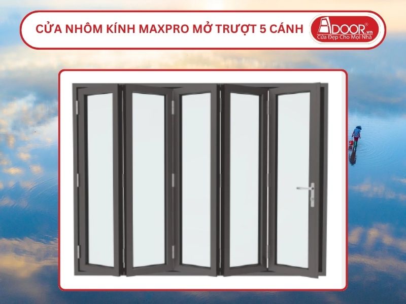 Cửa Nhôm Kính MaxPro Mở Xếp Trượt 5 Cánh Adoor Tại Thái Bình