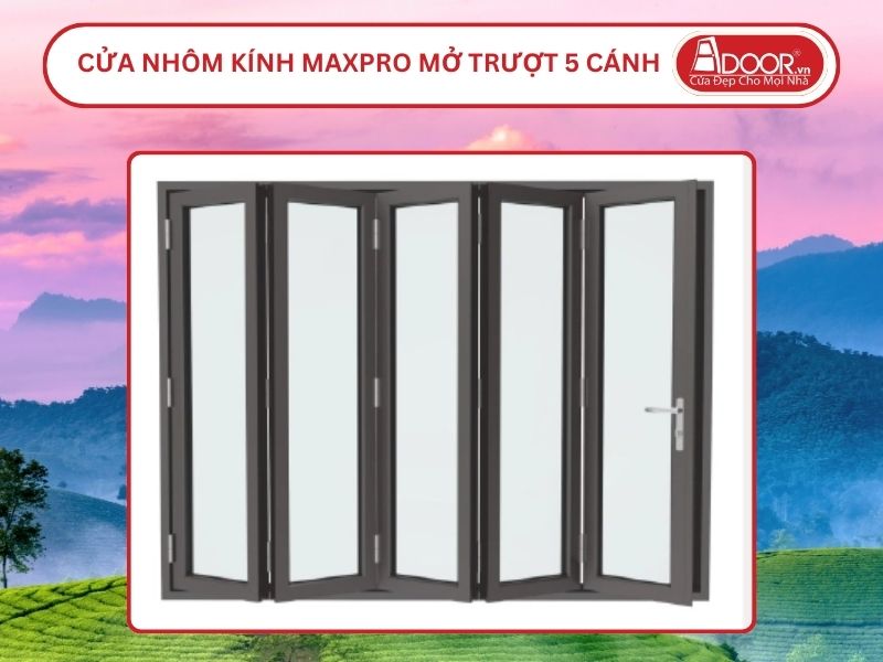 Cửa Nhôm Kính MaxPro Mở Xếp Trượt 5 Cánh Adoor Tại Việt Trì