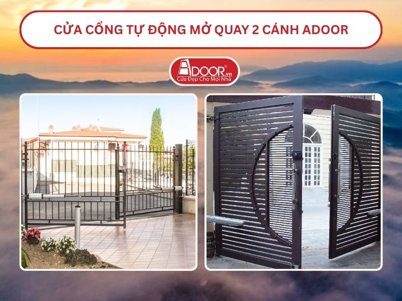 Cửa cổng tự động mở quay 2 cánh tại Bảo Lộc