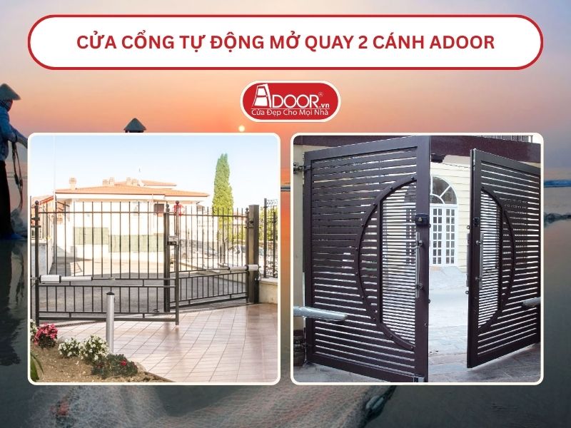Cửa cổng tự động mở quay 2 cánh tại Đà Nẵng