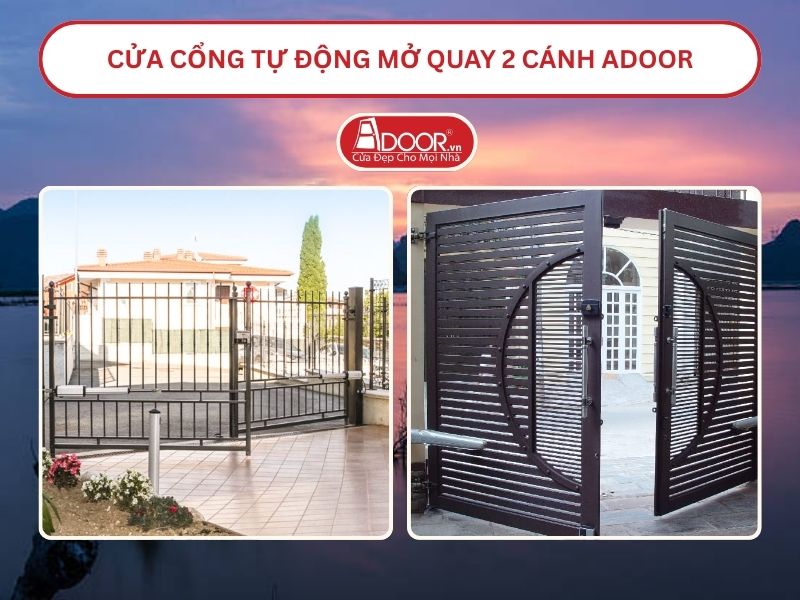 Cửa cổng tự động mở quay 2 cánh tại Hà Nam