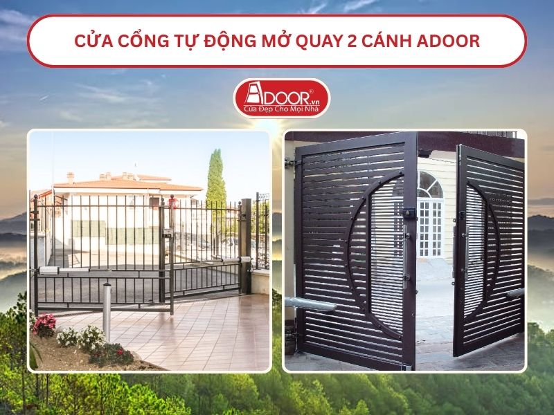 Cửa cổng tự động mở quay 2 cánh tại Lâm Đồng