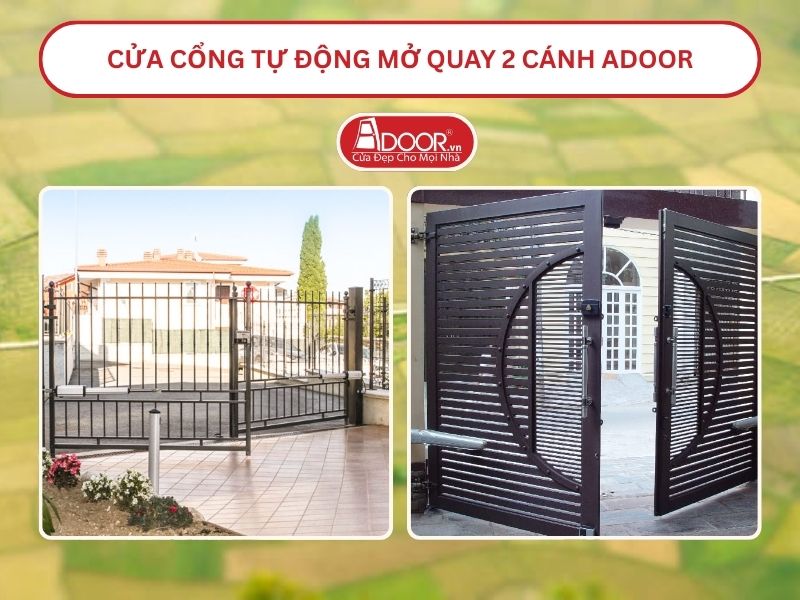 Cửa cổng tự động mở quay 2 cánh tại Lạng Sơn