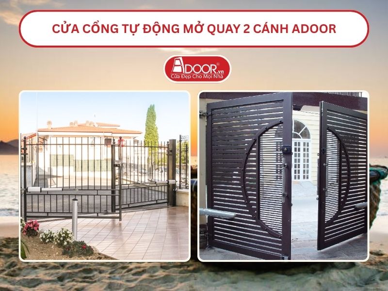 Cửa cổng tự động mở quay 2 cánh tại Ninh Thuận