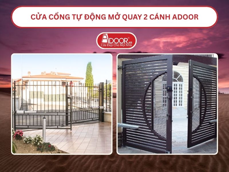 Cửa cổng tự động mở quay 2 cánh tại Tại Phan Rang