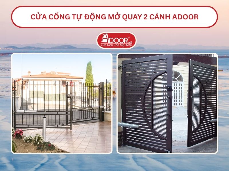 Cửa cổng tự động mở quay 2 cánh tại Thái Bình