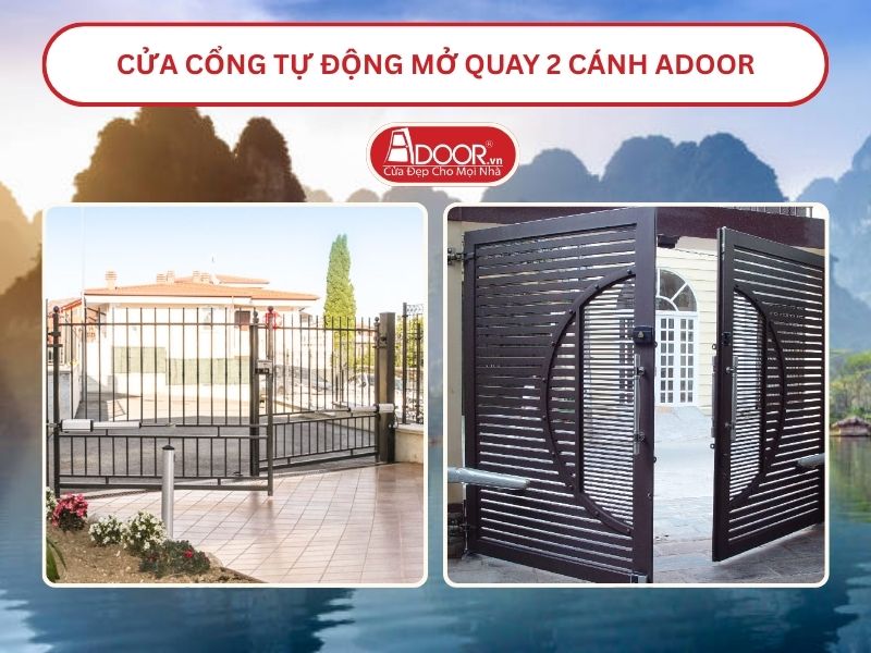 Cửa cổng tự động mở quay 2 cánh tại Tuyên Quang