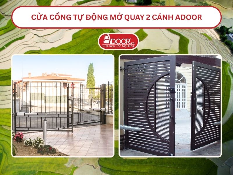 Cửa cổng tự động mở quay 2 cánh tại Yên Bái
