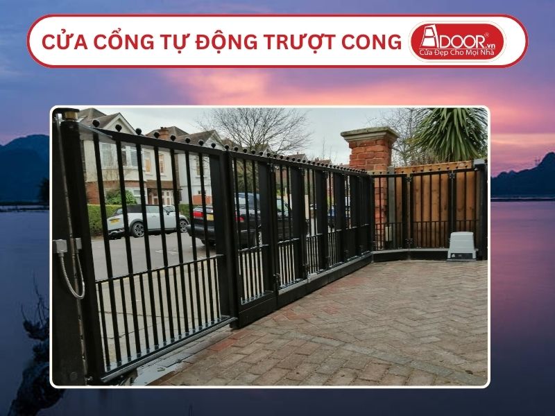 Cửa cổng tự động mở trượt 2 cánh tại Hà Nam